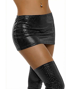 Glossy Luciana Wetlook Mini Skirt &ndash; Black