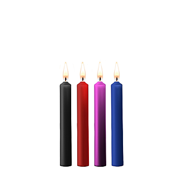 Teasing Wax Candles - Parafin - 4-pack - Mixed Colors