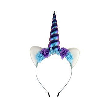 Unicorn headband turquoise and purple