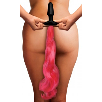 INTENSE PINK SILICONE PONY TAIL PLUG