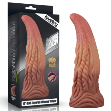 Dildo Γλώσσα 25cm - 10'' Dual Layered Platinum Silicone Tongue Lovetoy