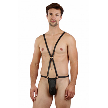 Body Thong In Lacquered Lycra 19252-BK