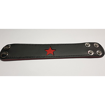 BULLET69 Black Leather Wristband