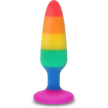 Toy Joy Twink Rainbow Butt Plug - Medium - Anal Multi Color Anal Plug