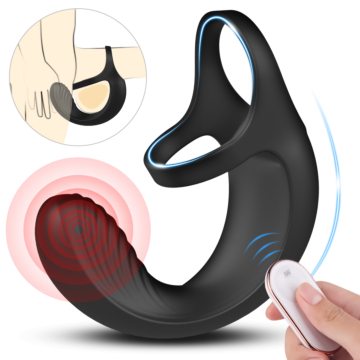 Silicon Double Penis Ring with Anal Stimulator Remote USB 
