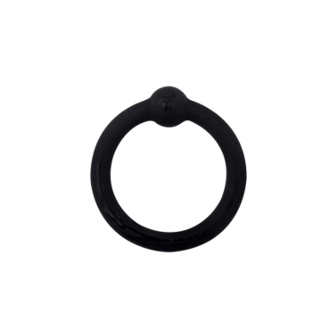 Penis Ring with Ball, Silicone, Black, 2.7 cm