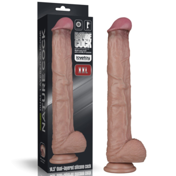 Ρεαλιστικό Dildo 37.5cm - Lovetoy Dual Layered Bendable Silicone Cock XXL Skin