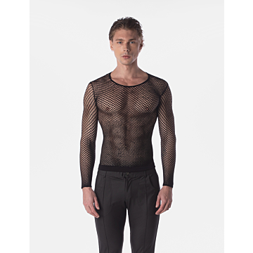 Barcode Berlin Fishnet Long Sleeve Capo Black