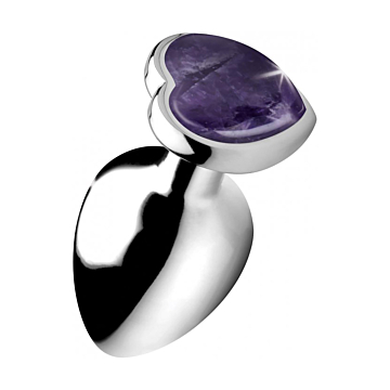 XR Brands Gemstones Amethyst Gem Large Anal Plug Heart