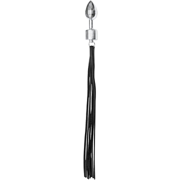 Πρωκτική Σφήνα 9cm με Μαστίγιο - XXdreamSToys Aluminium Plug with Leather Whip Silver