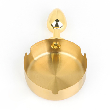 Ashtray-Style Butt Plug in Gold Stainless Steel