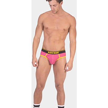 Backless Brief Wild Candy Pink-Black-Yellow