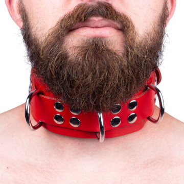 Δερμάτινο Κολιέ BDSM - Ultra Red Leather Necklace Kinksters