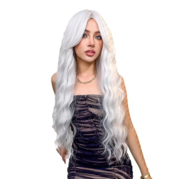 Περούκα Μακριά Σγουρά Μαλλιά 85cm - Kinksters Silver Long Curly
