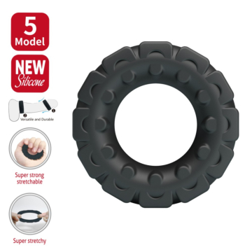 Δαχτυλίδι Πέους 5cm - Crazy Bull Laiden Silicone Ring Model 5 Black