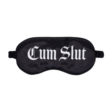 Μάσκα Ματιών Σατέν - Cum Slut Printed Satin Mask Black