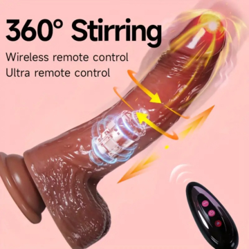 Realistic Thrusting Rotating silicone Vibrator Heating Remote Control 
