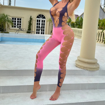 Ολόσωμο Bodystocking - Kinksters Hollow Out One Size Pink