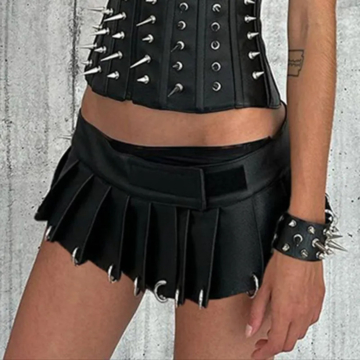 Πτυχωτή Φούστα Gothic Punk - Kinksters Black