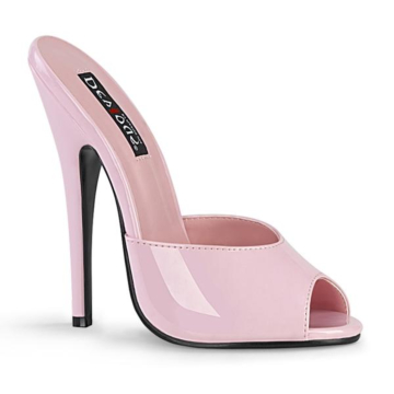 Devious high heels mules baby pink patent-EU 42