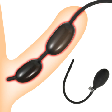 Φουσκωτό Urethral Plug 25cm - Kinksters Double Ball Black