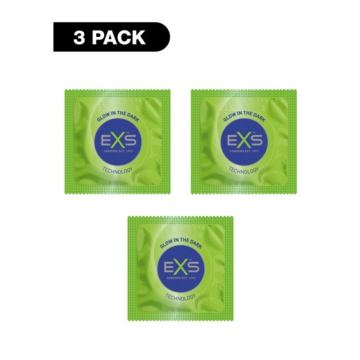 3pcs green glowing EXS condoms