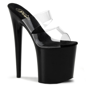  Platform High Heels FLAMINGO-802 - Clear/Black -38