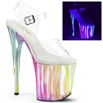 Pleaser Blacklight Reactive Neon Platform 20cm Flamingo-808RG-38
