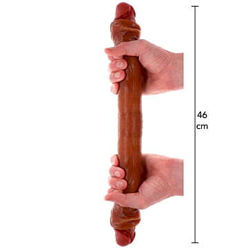 Διπλό Dildo 46cm - ToyJoy Get Real Foreskin Double Dong Caramel