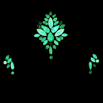 Green AB Crystal Stone Face Jewels - Style H