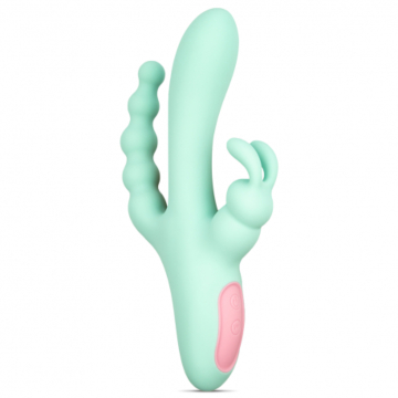 Rabbit Δονητής Τριπλής Διέγερσης 21.6cm - Diversual Jacky Rabbit Triple Apple Green