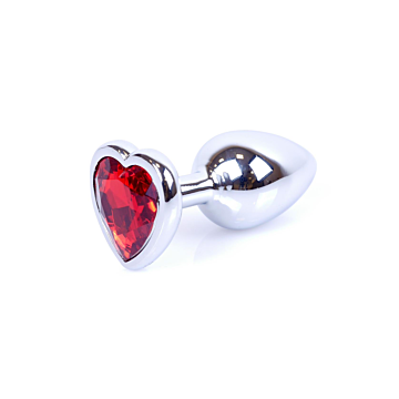 Kinksters Heart Plug, Stainless & Red