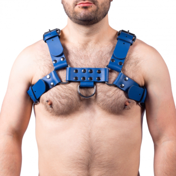 Δερμάτινο Harness - Kinksters Leather Harness Buckle Blue