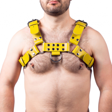 Δερμάτινο Harness - Kinksters Leather Harness Buckle Yellow