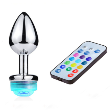 LED Light Up Anal Plug Silver S