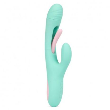 Δονητής Rabbit με Flapping 13.5cm - Diversual Lily Apple Green