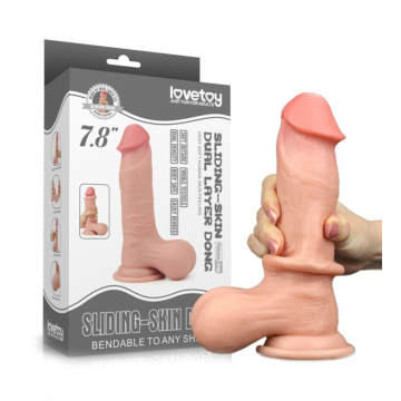 Lovetoy Dual Layer Dong with Whole Testicle