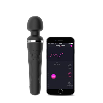 Black Silicone Mini Wand by Lovense