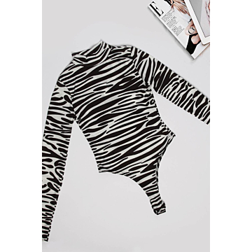 Kinksters Zebra Bodysuit - Black