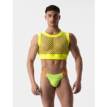 Mesh Crop Top - Barcode Berlin Arman Neongreen