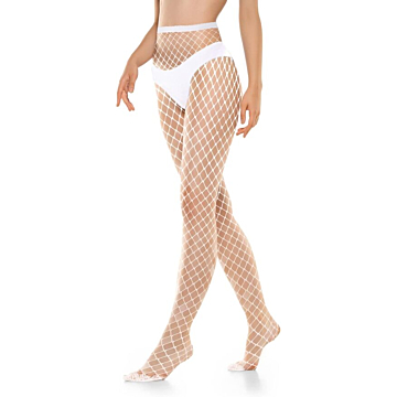 Mesh High Waist Pantyhose White