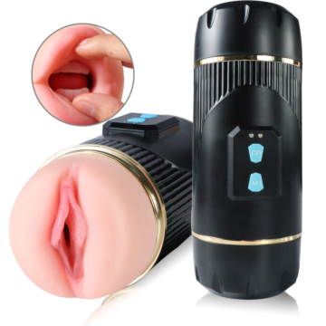 Mistress Kay Double-end Masturbation Cup Mouth - Vagina Rechargeable