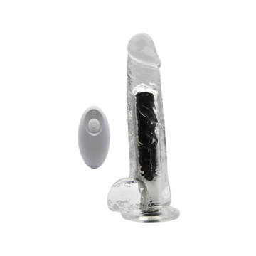 Δονητής με Τηλεχειριστήριο 21,5cm - Loving Joy 8 Inch Remote Vibrating Dildo Transparent