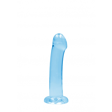 Non Realistic Crystal Clear Dildo 17 cm with Suction Cup (Blue) - Shots Media - Transparent Cock
