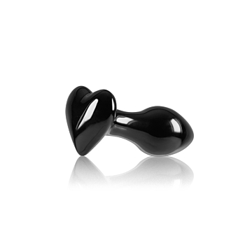 Ns Novelties Crystal Heart Glass Πρωκτική Σφήνα σε Μαύρο χρώμα
