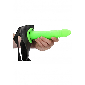 Κοίλο Strap-on 20cm - Ouch Twisted Hollow Glow in the Dark