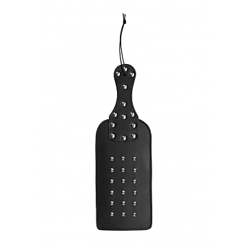 Shots Media Studded Paddle - Black Leather