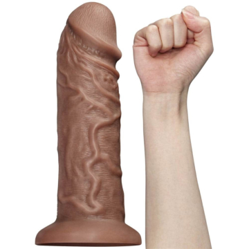 Lovetoy Realistic 10.5'' Realistic Chubby Dildo Brown