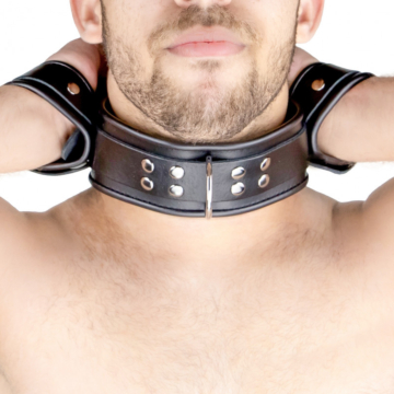 Restraint Leather Neck/Hand Cuffs