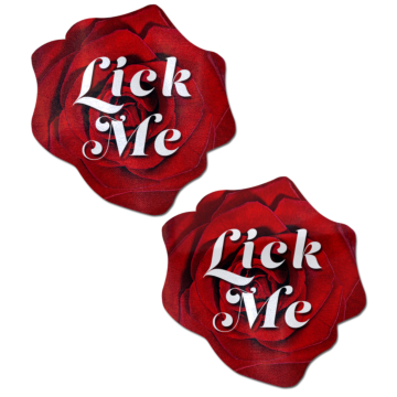 Red Blooming Rose "Lick Me" Nipple Pasties